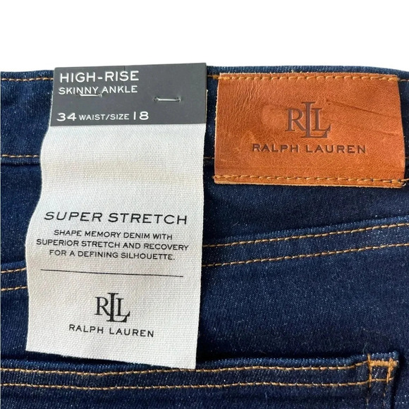 NWT Ralph Lauren High Rise Skinny Ankle Jeans 18 - Picture 6 of 7
